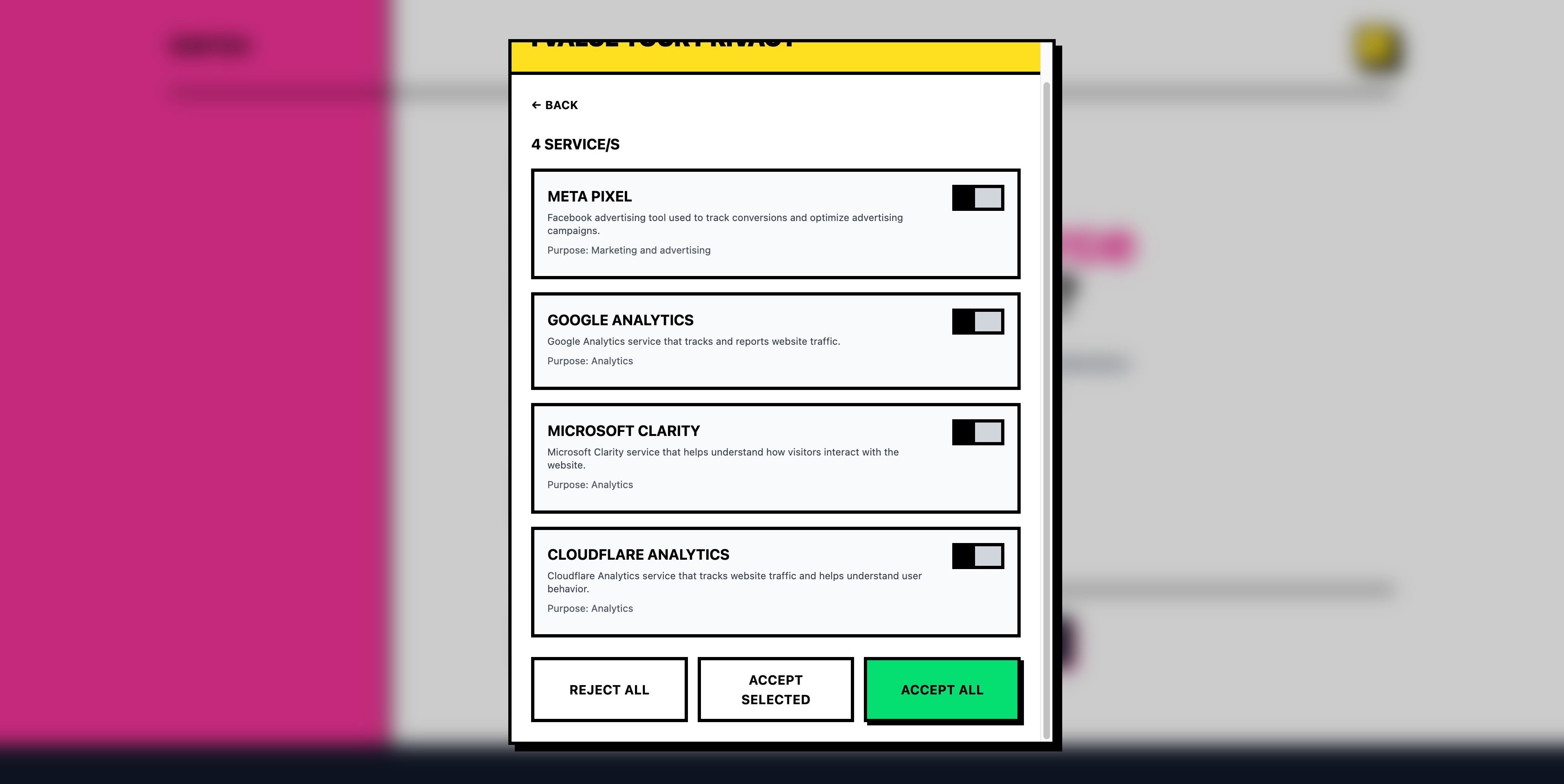 Consent Banner on First Visit