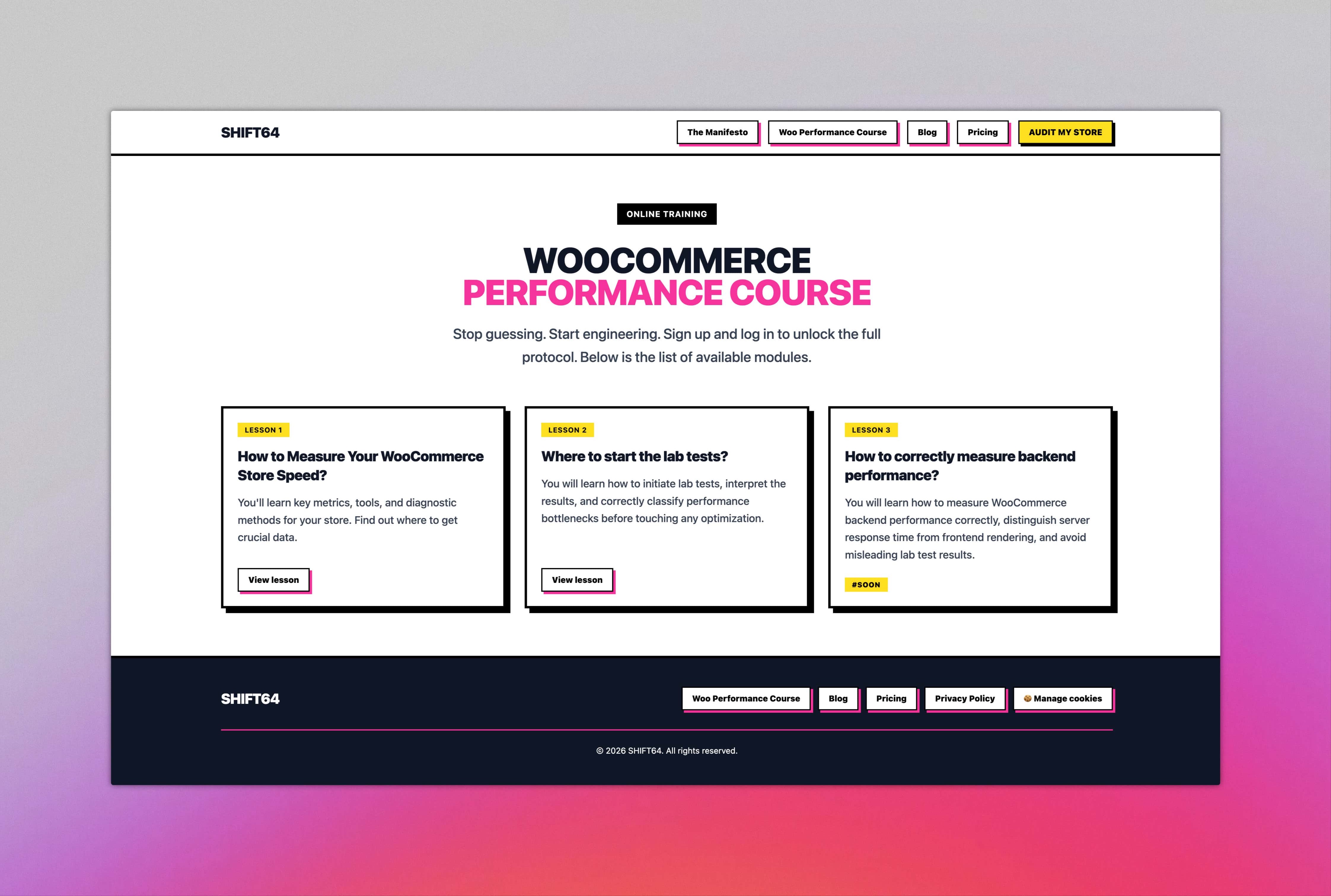 Course Overview with Lesson Cards